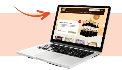 Neuer Webshop auf einem Laptop